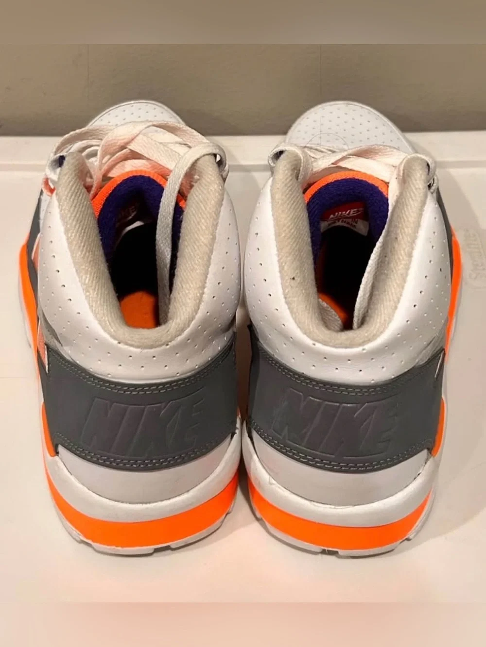 Nike Men’s Air Trainer - White Orange Gray and Navy High-Top Athletic Sneakers